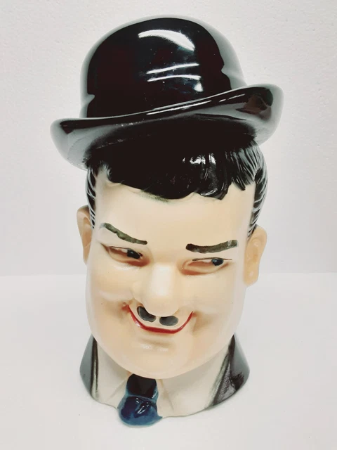 Vintage 1976 Oliver Hardy Ezra Brooks Decanter Bust Empty