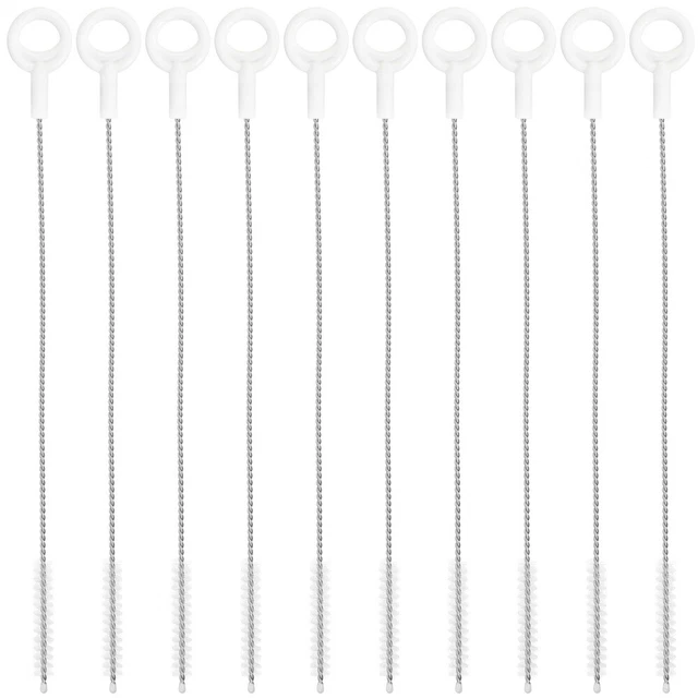 10 Pcs Pulitore Per Tubi Spazzola Di Paglia Cannucce Inossidabili Tubatura