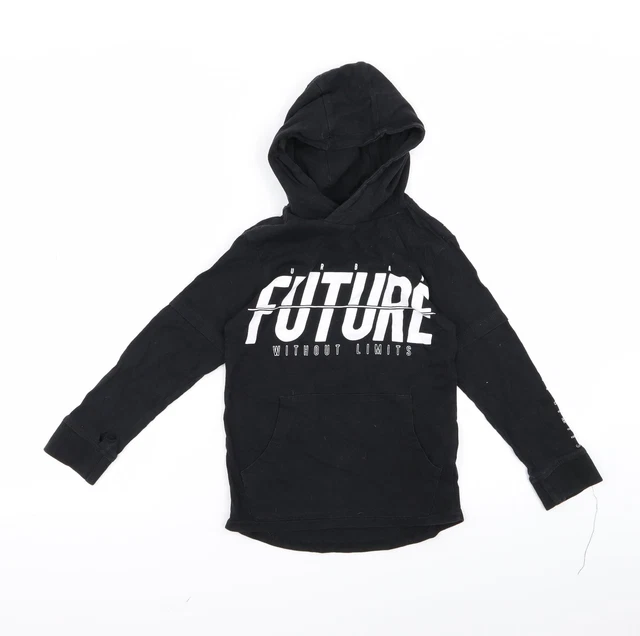 George Girls Black  Cotton Pullover Hoodie Size 6 Years