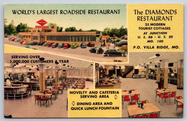 Postcard The Diamonds Restaurant Villa Ridge Missouri MO