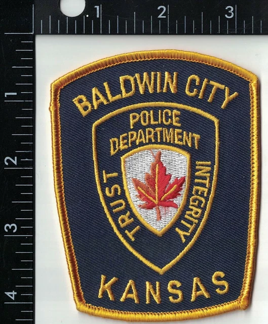 BALDWIN CITY POLICE Department KS Police Patch Kansas KS 6.99 PicClick