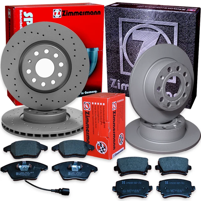 Zimmermann Bremsen Set Vorne - Bremsscheiben & Bremsbeläge Inkl. Montagehandschuhe