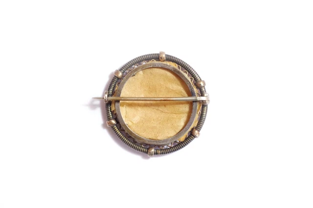 Broche porte-photo niellée, Porte souvenir en argent fin 19ème, bijoux anciens 2