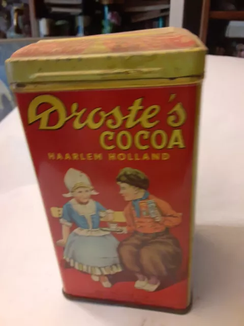 Vintage Metal DROSTES COCOA Advertising Tin Box