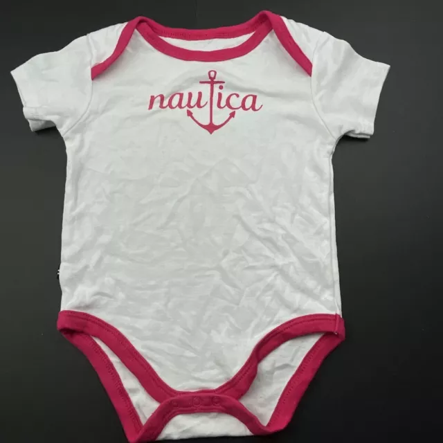 Girls size 0, Nautica, soft feel bodysuit / romper, EUC