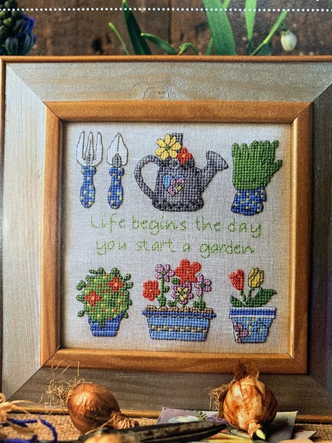 Lanarte Point De Croix Compté Tableau Kit Complet DIY Broderie Motif POT DE PENSÉESPatron Adulte Art Creatif Decoration Salon Activité Manuelle Cadeau Ca. 23 X 30 Cm Counted Cross Stitch