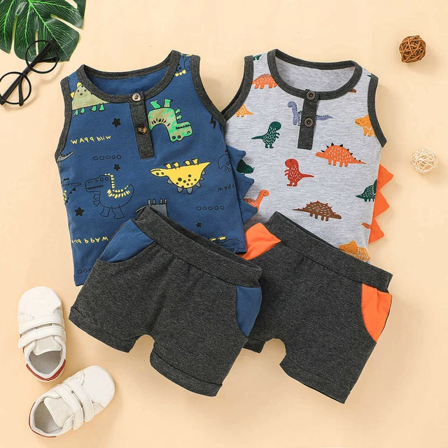 Gilet canottiera stampa cartoni animati bambini neonati bambine pantaloncini vestiti bambini abiti