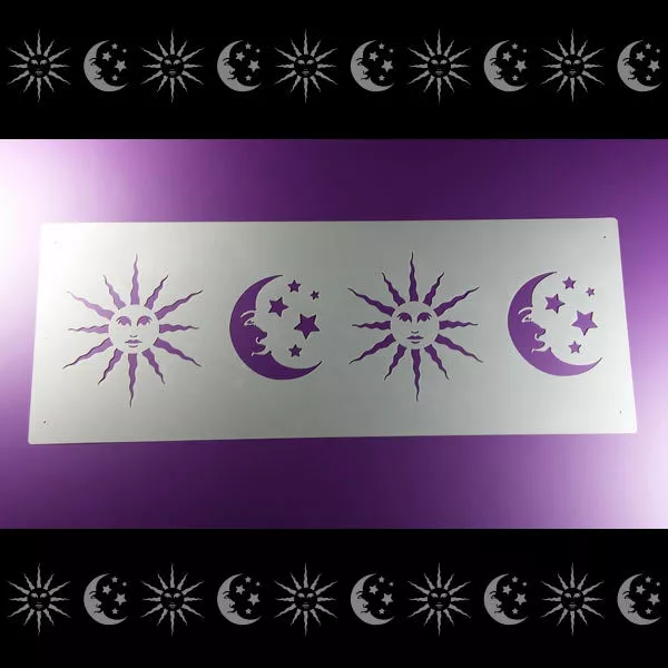 Bordüre Schablone Sonne Mond Sterne Himmel - B2B28