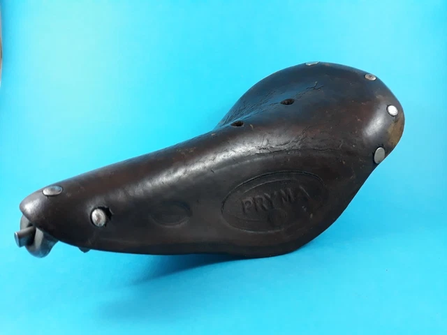 Selle Vélo Cuir Vintage Pryma – Pour Course Ou Randonneuse (Fabriquée En France)
