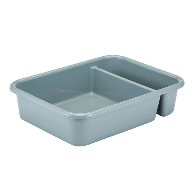 Cambro 1621CBP180 Light Gray Poly 2-Compartment Cambox Bus Box