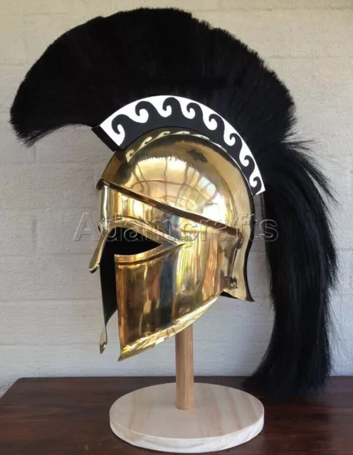 18 gauge Steel Brass Coated Medieval Greek Corinthian Helmet Spartan Helmet ZE