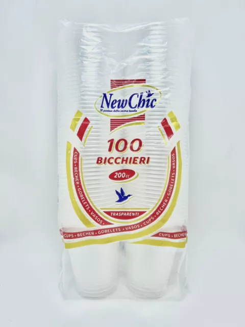 1500 Bicchieri Trasparenti 200 cc in Plastica Monouso per Alimenti