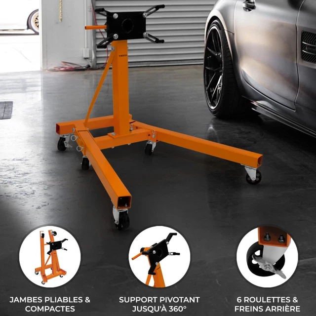 Support Moteur Sur Roulette Rotatif 340 Kg Pour Garage Rotation De 360