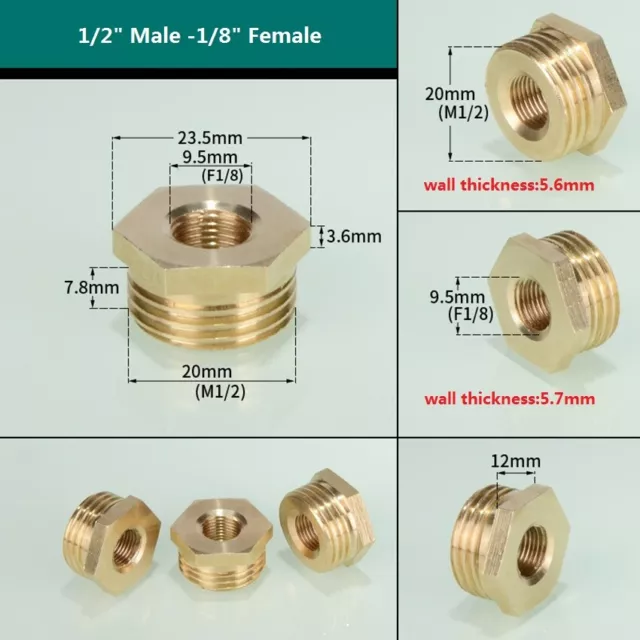 Reduzierung Reduzierstück AG -IG Gewindefitting Messing Reduziernippel Adapter