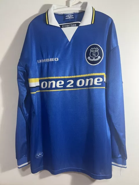 Maglietta Everton Home 1997-99 manica lunga taglia XL