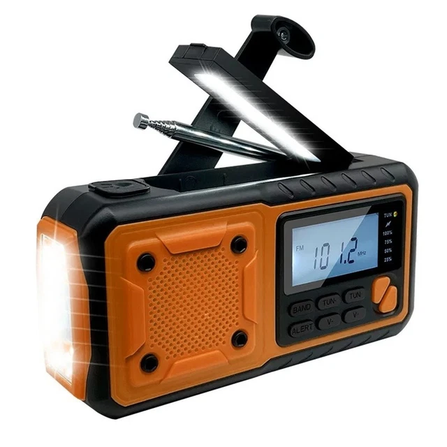 Radio solaire avec manivelle d'urgence AM-FM auto-alimenté