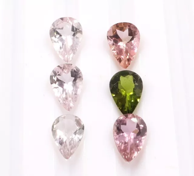 Natural Multi Tourmaline Gemstone Pear Cut Loose Gemstone Lot 2.30 Ct 6X4MM