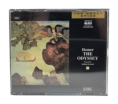 Homer The Odyssey Naxos Audio Books The Great Epics 3CD Anton Lesser 1995 Tested