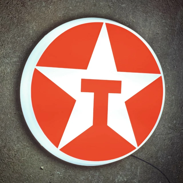 Texaco Led Illuminated Light Up Logo Sign Box Garage Petrol Station Automobilia 2