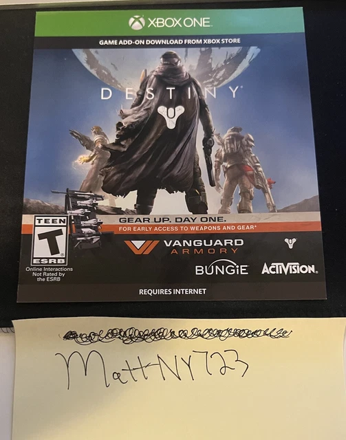 Destiny Add-on DLC Code Card Xbox - Gears and Weapon Armory (Digital)