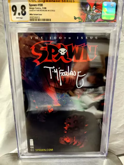 🔥 Spawn 100 CGC 9.8  SS Signed By Todd McFarlane 2000 Variant Frank Miller 1 2
