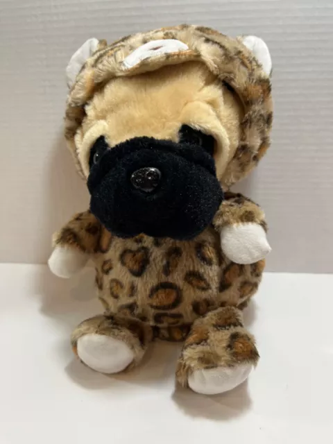 Midwood Brands Pug Dog Cheetah Hoodie Costume Plush Stuffed Animal Toy 12 Inches