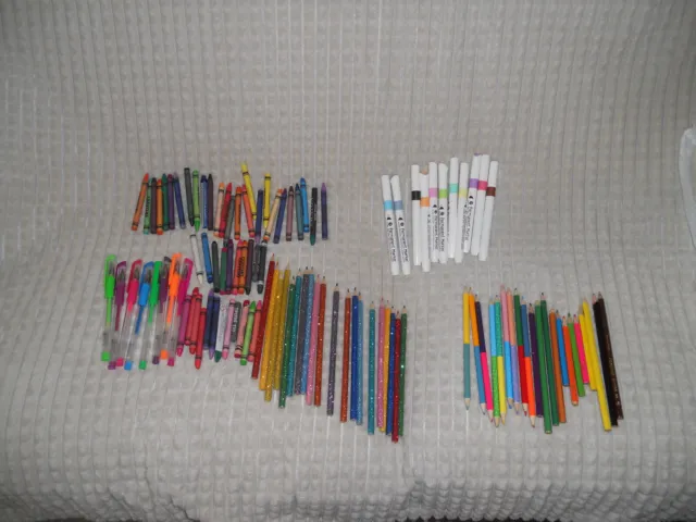 Huge Bundle of Permanent Markers Pens Pencils Crayons Various Colours AllWorking