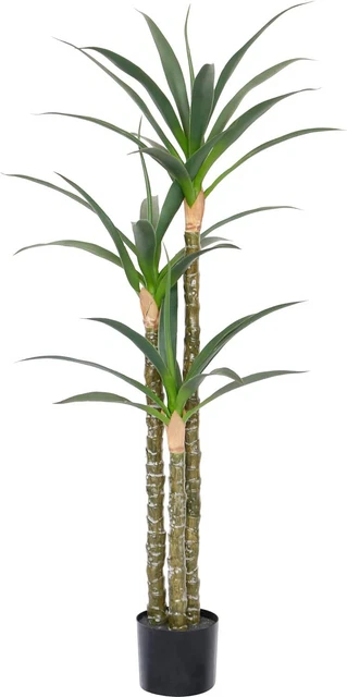 SOFTFLAME 4ft Dracaena Artificial Tree Tropical Potted Plants Real Touch