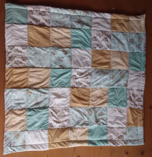 Krabbeldecke patchwork Babydecke türkis "Koala"