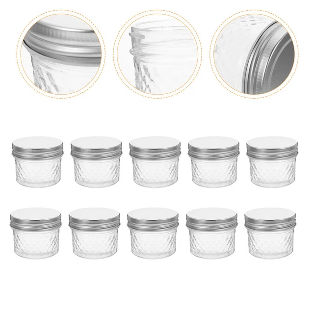 10 piezas 120 ml botella de mermelada vidrio vasos de pudín mini vasos de almacenamiento
