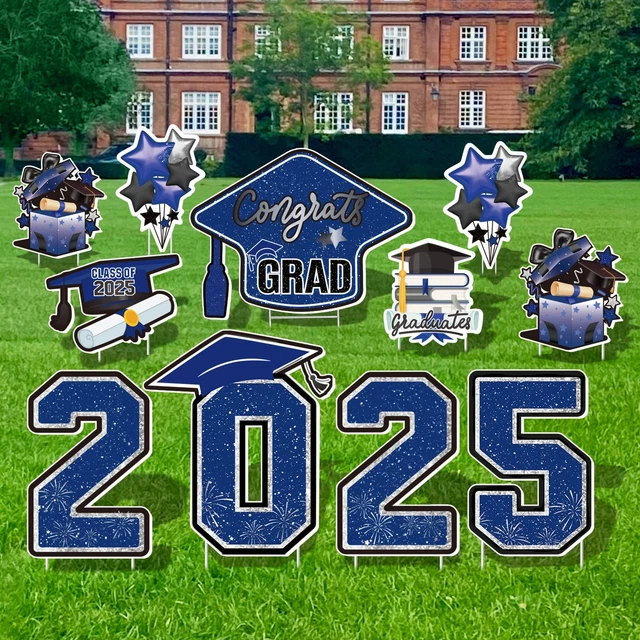 GRADUATION YARD SIGNS 11 PCS Class of 2025 Outdoor Lawn Decor $47.26 ...