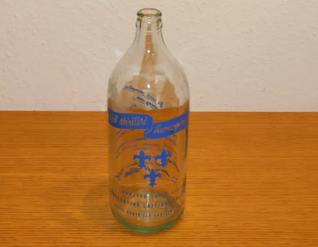 ancien vintage BOUTEILLE de LAIT coopérative laitière ALSACE 68 SAINT LOUIS lys