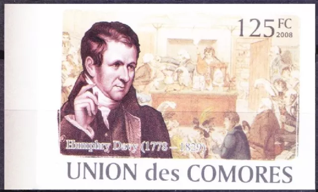 Comoros 2008 MNH Imperf, Humphry Davy, British chemist Invented Davy Lamp
