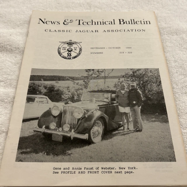 CLASSIC JAGUAR ASSOCIATION - NEWS & TECHNICAL BULLETIN 12 PAGES Sep-Oct 1988