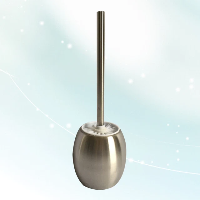 Cepillos de limpieza modernos de acero inoxidable en forma ovalada y soporte para