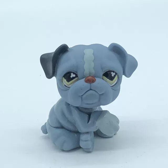 BULLDOG DOG #668 - Authentic Littlest Pet Shop - Hasbro LPS Grey Clover BULLDOG DOG #668 - Authentic Littlest Pet Shop - Hasbro LPS Grey Clover
