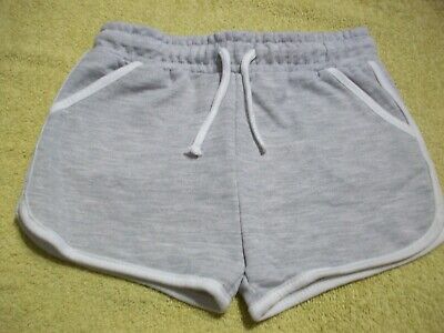 Girls Grey marl and white trim cotton & polyester shorts age 4-5 years new