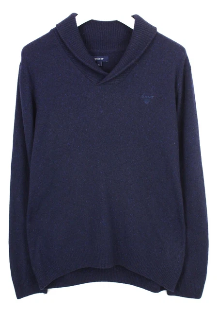 Pull Brice Pour Homme - Taille S, Bleu Foncé, Col Châle En Laine - Occasion En Très Bon état