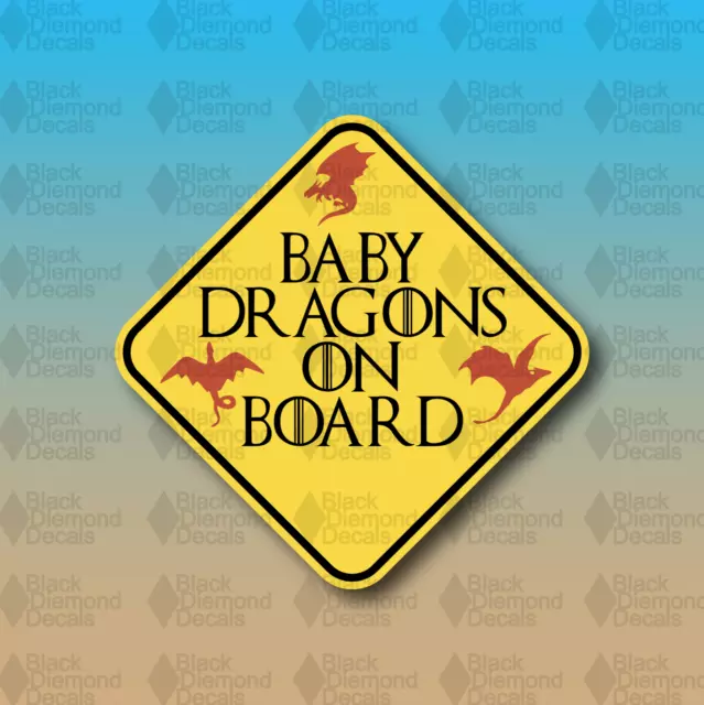 Baby Dragons On Board Dragon Baby Inside Funny 4" Safety Car Custom Vinyl Decal