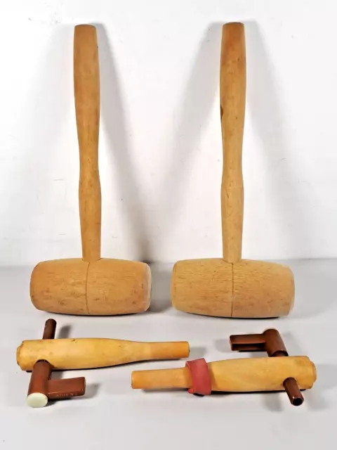 Bieranstich Bierfass 2x Holz Hammer Länge ca. 30cm  + 2x Zapfhähne Kunststoff