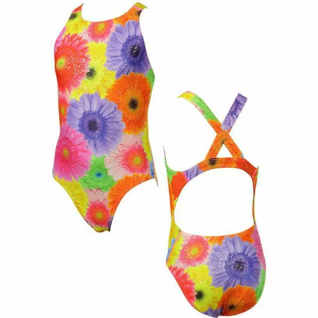 Maru Tek Back Multicoloured Womens Daisy Sparkle Swimming Costume FS5522