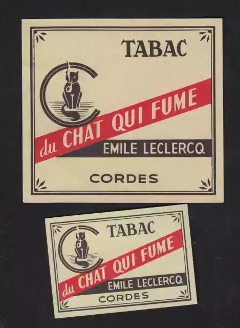Anciennes étiquettes allumettes Belgique BN23816 Tabac Le Chat qui fume 2