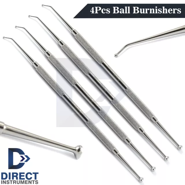 4Pcs Dental Ball Burnisher 27/29 Ovoid Amalgam Composite Filling Instruments Lab