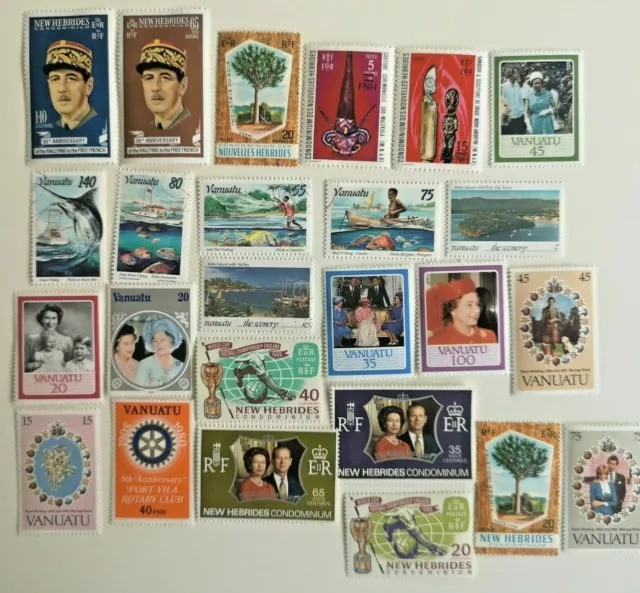 New Hebrides & Vanuatu Stamps Collection - 25 to 500 Different Stamps