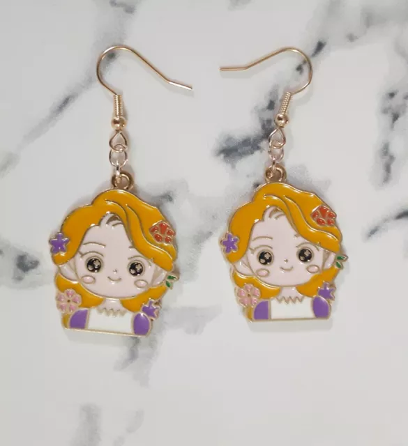 Cute Rapunzel Tangled purple Lavander Disney Princess Kawaii earrings Jewelry