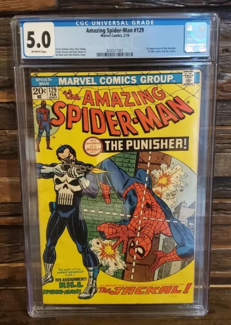 Amazing Spider-Man #129 CGC 5.0 1st Appearance of Punisher Marvel Comics 1974