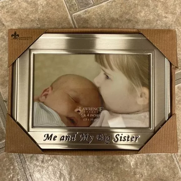 *BRAND NEW* Lawrence Frames - Silver - 6x4 "Me and My Big Sister" Picture Frame