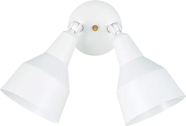 Sea Gull Lighting 8607 15 Two Light Swivel Flood Light White Aluminum Shades