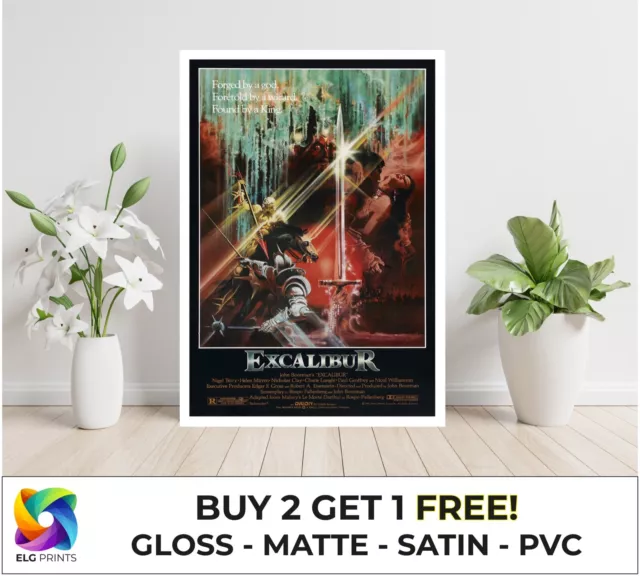 Excalibur Classic Vintage Movie Large Poster Art Print Gift A0 A1 A2 A3 A4