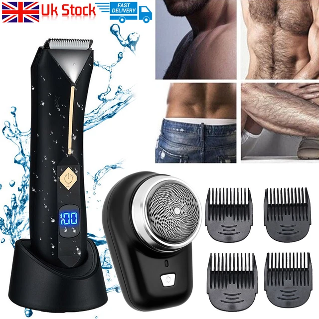 MEN MANSCAPING PUBIC Hair Trimmer Waterproof Groin Electric Ball Body
